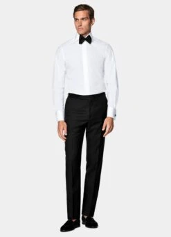 White Twill Tailored Fit Tuxedo Shirt 13 White Twill Tailored Fit Tuxedo Shirt -Suit Supply H7097 104