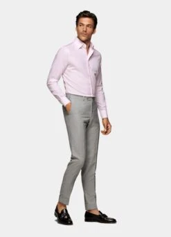 Pink Striped Oxford Slim Fit Shirt 11 Pink Striped Oxford Slim Fit Shirt -Suit Supply H9235 104