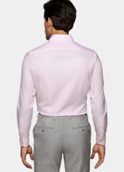 Pink Striped Oxford Slim Fit Shirt 12 Pink Striped Oxford Slim Fit Shirt -Suit Supply H9235 105