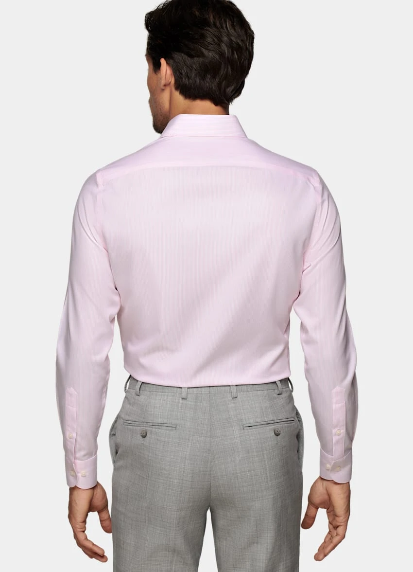 Pink Striped Oxford Slim Fit Shirt 5 Pink Striped Oxford Slim Fit Shirt - Image 5