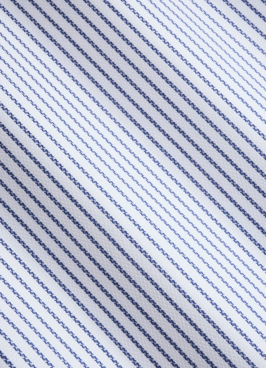 Navy Striped Royal Oxford Slim Fit Shirt 7 Navy Striped Royal Oxford Slim Fit Shirt - Image 7