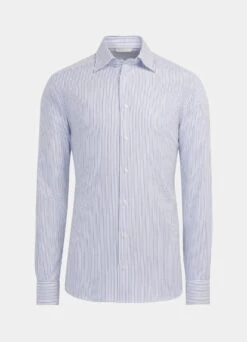 Navy Striped Royal Oxford Slim Fit Shirt 15 Navy Striped Royal Oxford Slim Fit Shirt -Suit Supply H9309 25