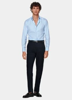 Light Blue Twill Extra Slim Fit Shirt -Suit Supply H9392ESF 104