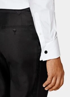 White Twill Slim Fit Tuxedo Shirt 10 White Twill Slim Fit Tuxedo Shirt -Suit Supply H9397 103