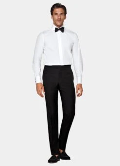 White Twill Slim Fit Tuxedo Shirt 11 White Twill Slim Fit Tuxedo Shirt -Suit Supply H9397 104