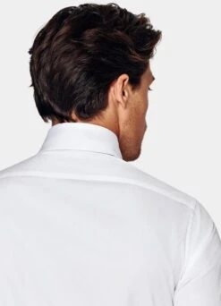 White Twill Slim Fit Tuxedo Shirt 13 White Twill Slim Fit Tuxedo Shirt -Suit Supply H9397 106