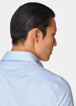 Light Blue Striped Oxford Extra Slim Fit Shirt -Suit Supply H9408ESF 126