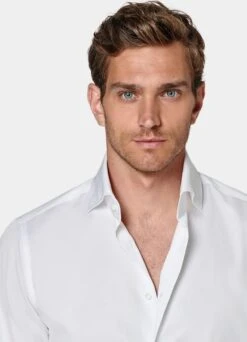 White Twill Slim Fit Shirt