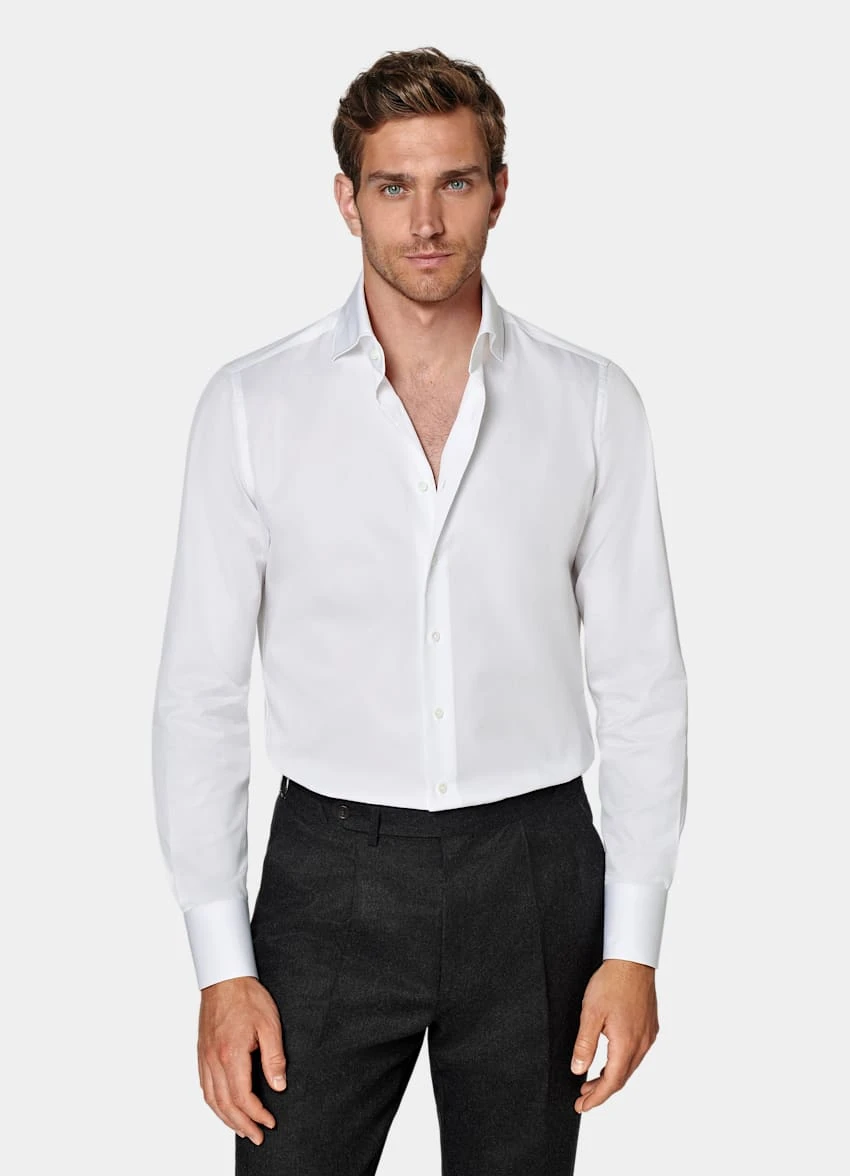 White Twill Slim Fit Shirt 2 White Twill Slim Fit Shirt - Image 2