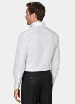 White Twill Slim Fit Shirt 12 White Twill Slim Fit Shirt -Suit Supply H9456 105