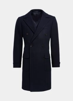 Navy Herringbone Polo Coat 16 Navy Herringbone Polo Coat -Suit Supply J826 25