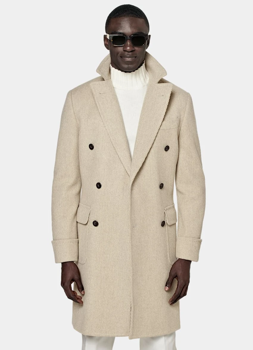 Light Brown Twill Polo Coat 2 Light Brown Twill Polo Coat - Image 2