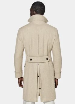 Light Brown Twill Polo Coat 13 Light Brown Twill Polo Coat -Suit Supply J915 105