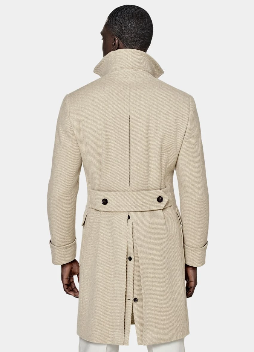 Light Brown Twill Polo Coat 5 Light Brown Twill Polo Coat - Image 5