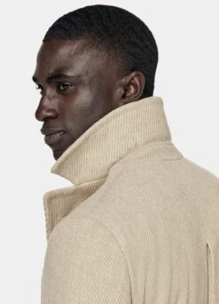 Light Brown Twill Polo Coat 14 Light Brown Twill Polo Coat -Suit Supply J915 106