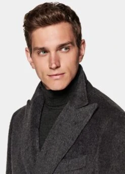 Dark Grey Belted Overcoat