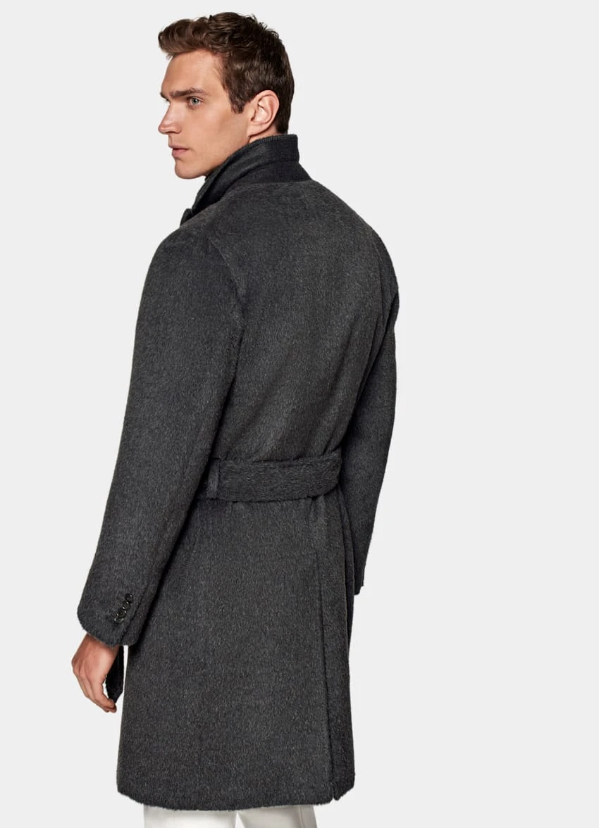 Dark Grey Belted Overcoat 5 Dark Grey Belted Overcoat - Image 5
