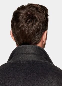 Dark Grey Belted Overcoat 14 Dark Grey Belted Overcoat -Suit Supply J920 106