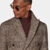 Brown Checked Overcoat