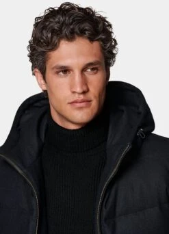 Navy Long Down Jacket