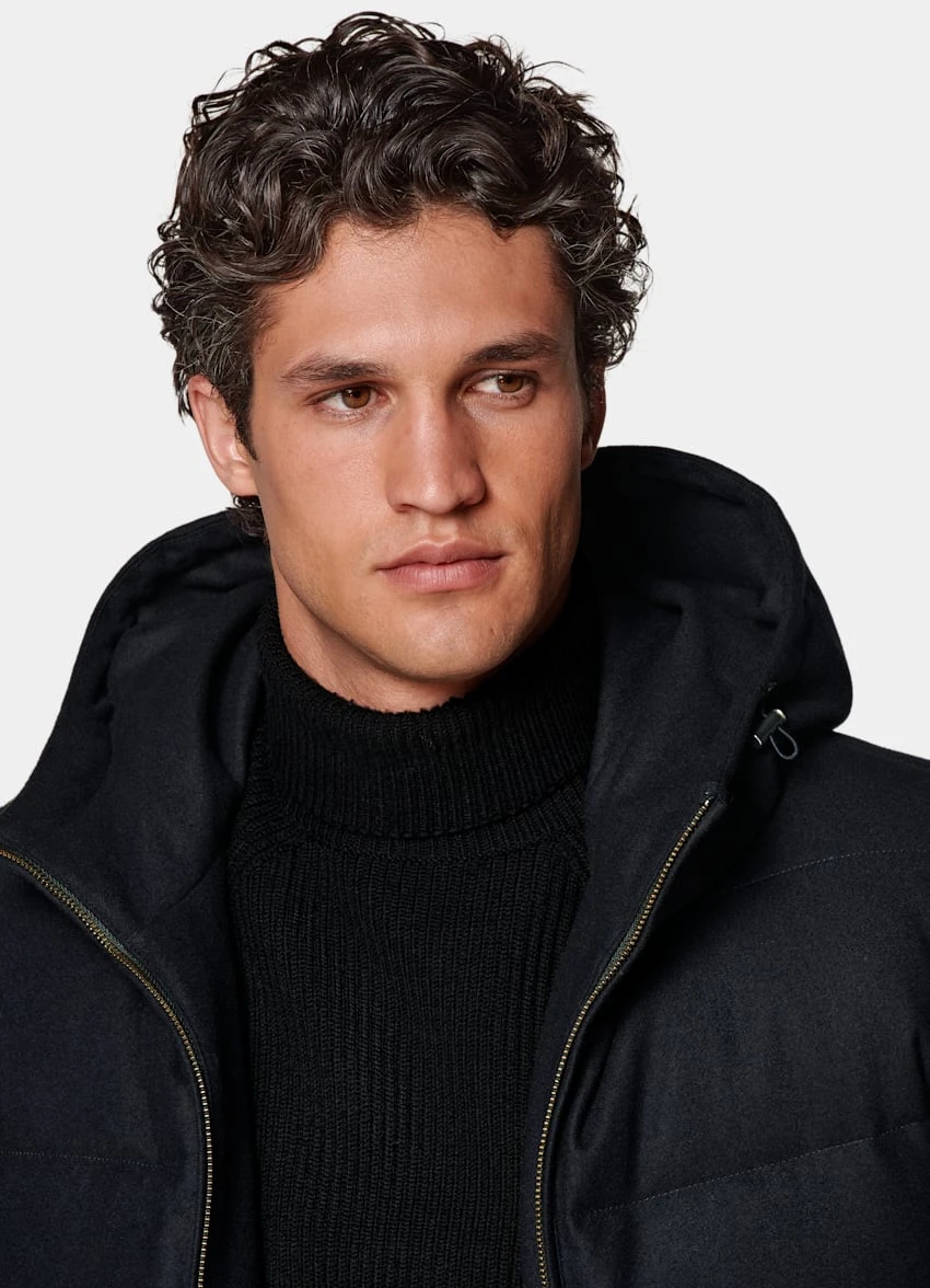 Navy Long Down Jacket 1 Navy Long Down Jacket