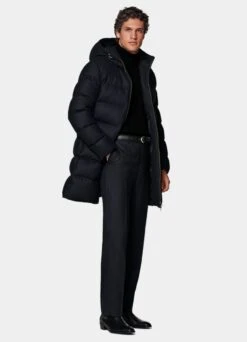 Navy Long Down Jacket 12 Navy Long Down Jacket -Suit Supply J932 104
