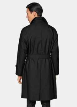 Dark Grey Belted Trench Coat -Suit Supply J942 105