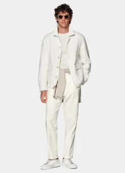 White Bomber Jacket -Suit Supply J944 104