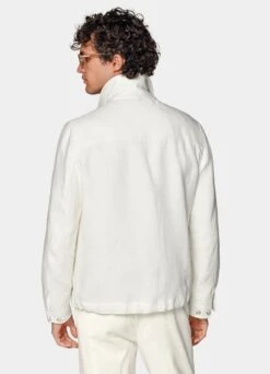 White Bomber Jacket -Suit Supply J944 105