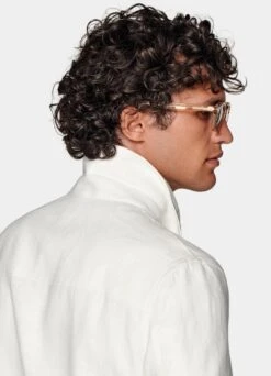 White Bomber Jacket -Suit Supply J944 106