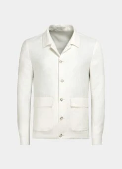 White Bomber Jacket -Suit Supply J944 25