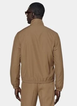 Mid Brown Bomber Jacket 11 Mid Brown Bomber Jacket -Suit Supply J946 105