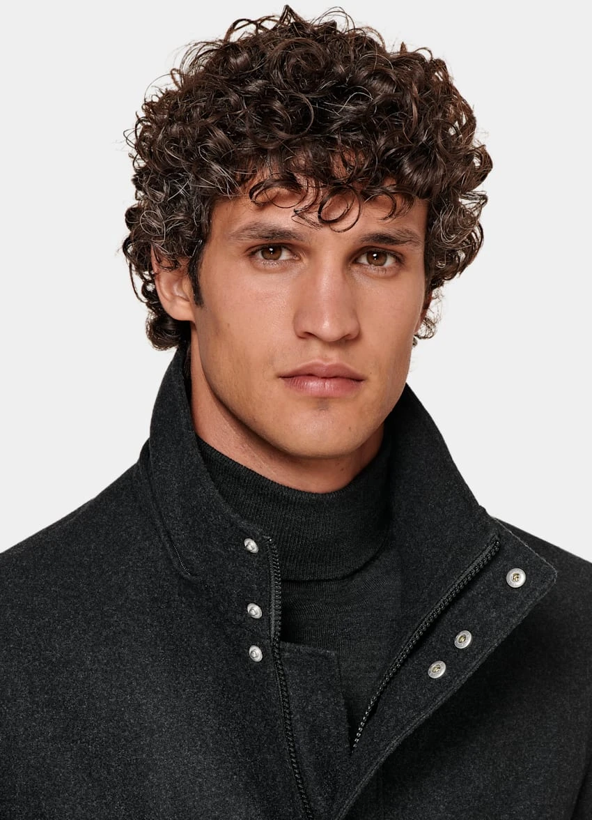 Dark Grey Padded Parka 1 Dark Grey Padded Parka