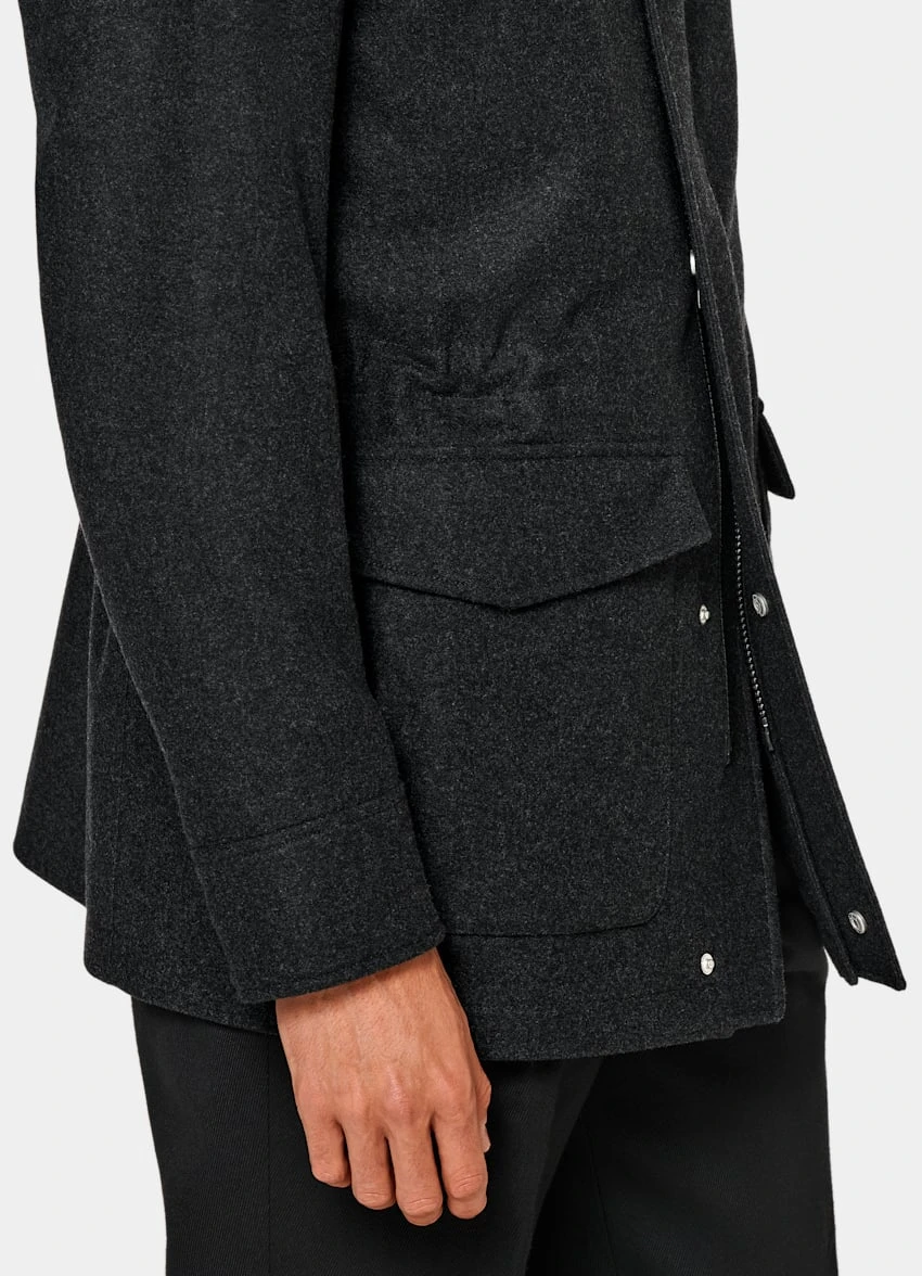 Dark Grey Padded Parka 3 Dark Grey Padded Parka - Image 3