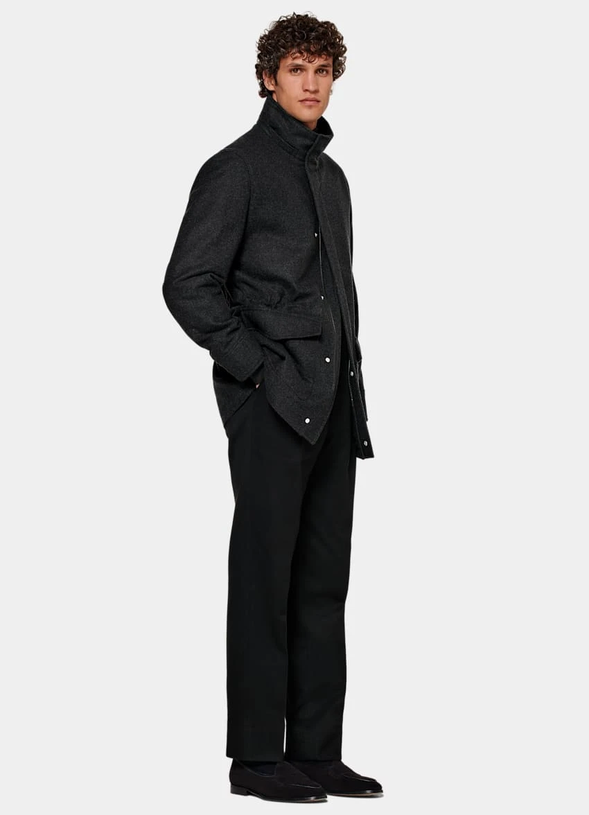 Dark Grey Padded Parka 4 Dark Grey Padded Parka - Image 4