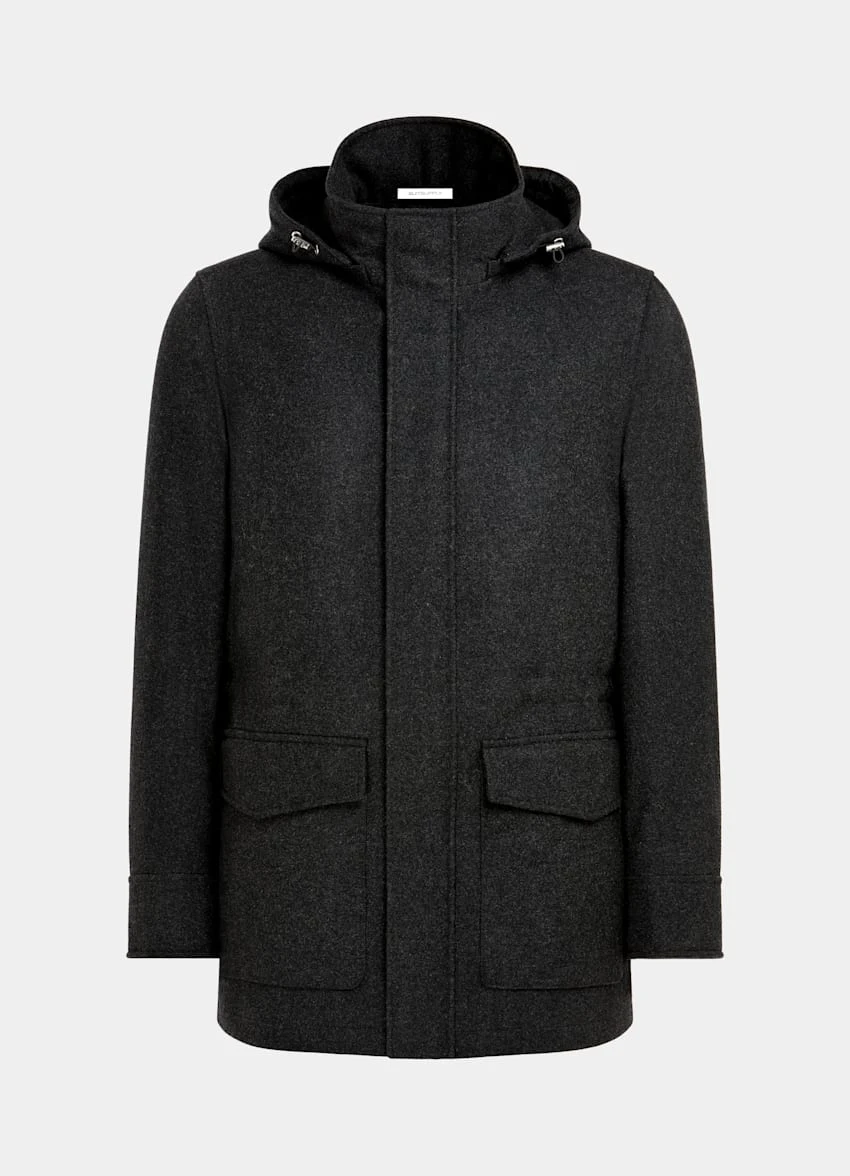 Dark Grey Padded Parka 8 Dark Grey Padded Parka - Image 8