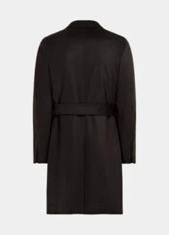 Dark Brown Belted Overcoat -Suit Supply J964 26