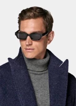 Mid Blue Belted Overcoat