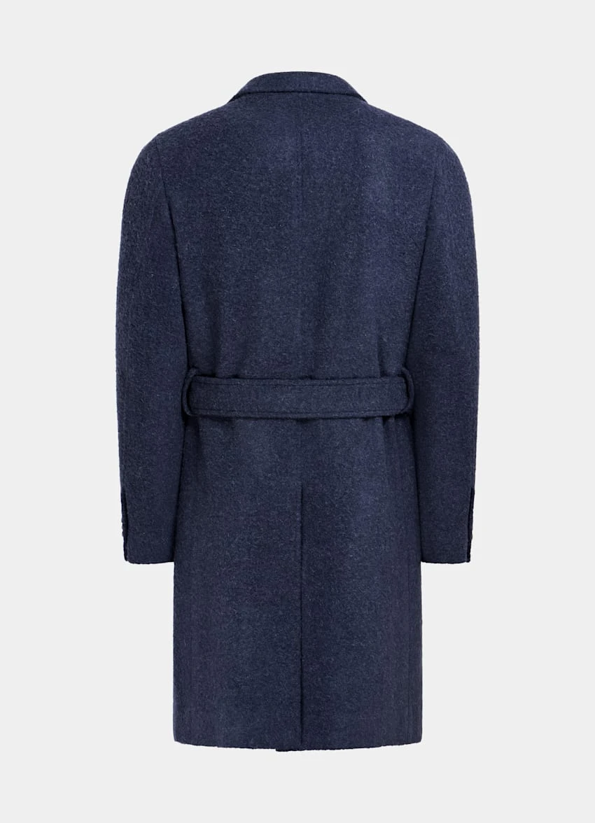 Mid Blue Belted Overcoat 8 Mid Blue Belted Overcoat - Image 8