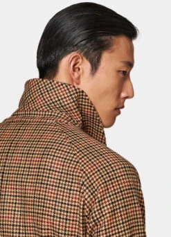 Brown & Red Checked Belted Overcoat 14 Brown & Red Checked Belted Overcoat -Suit Supply J967 106