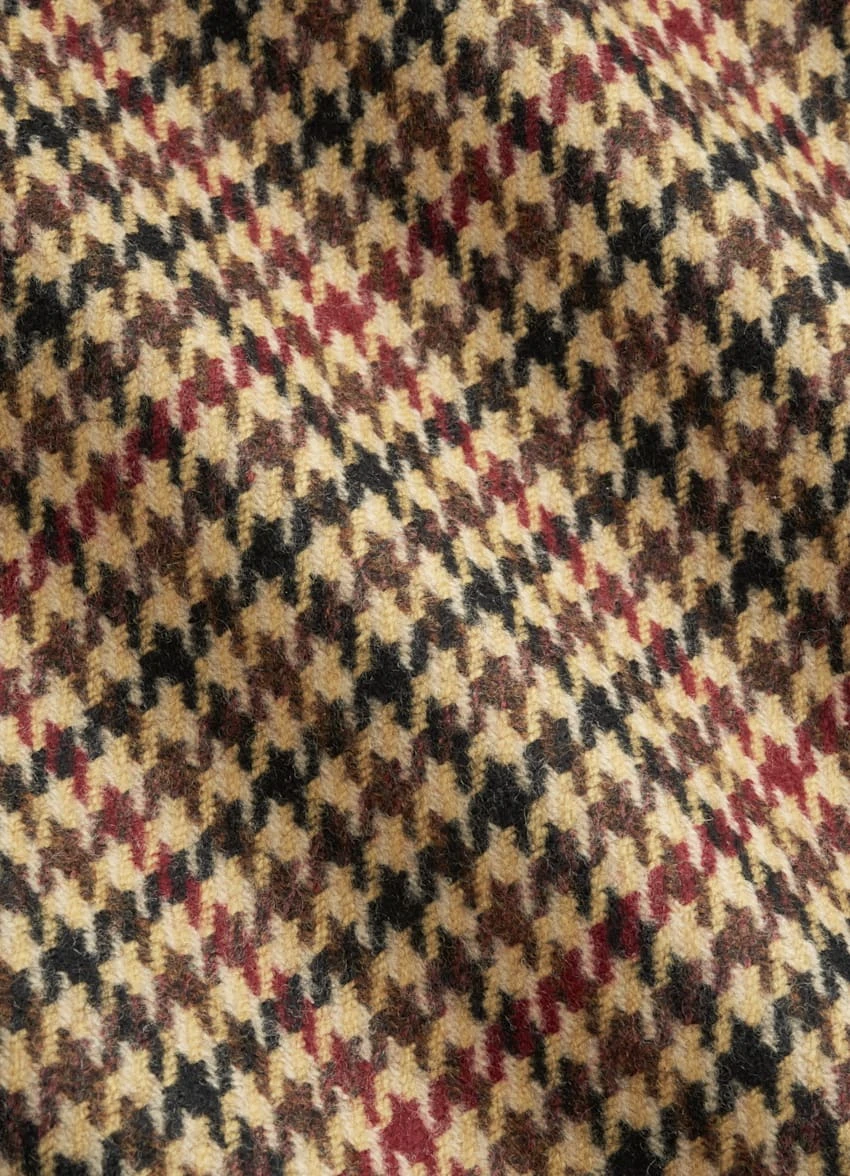 Brown & Red Checked Belted Overcoat 7 Brown & Red Checked Belted Overcoat - Image 7