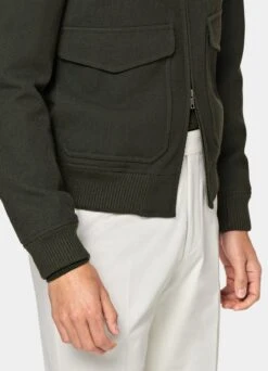 Dark Green Bomber Jacket -Suit Supply J975 103