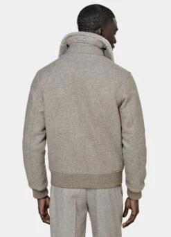 Taupe Bomber Jacket 13 Taupe Bomber Jacket -Suit Supply J979 105