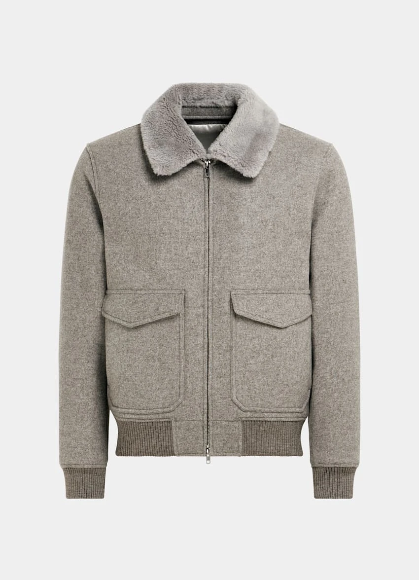 Taupe Bomber Jacket 8 Taupe Bomber Jacket - Image 8