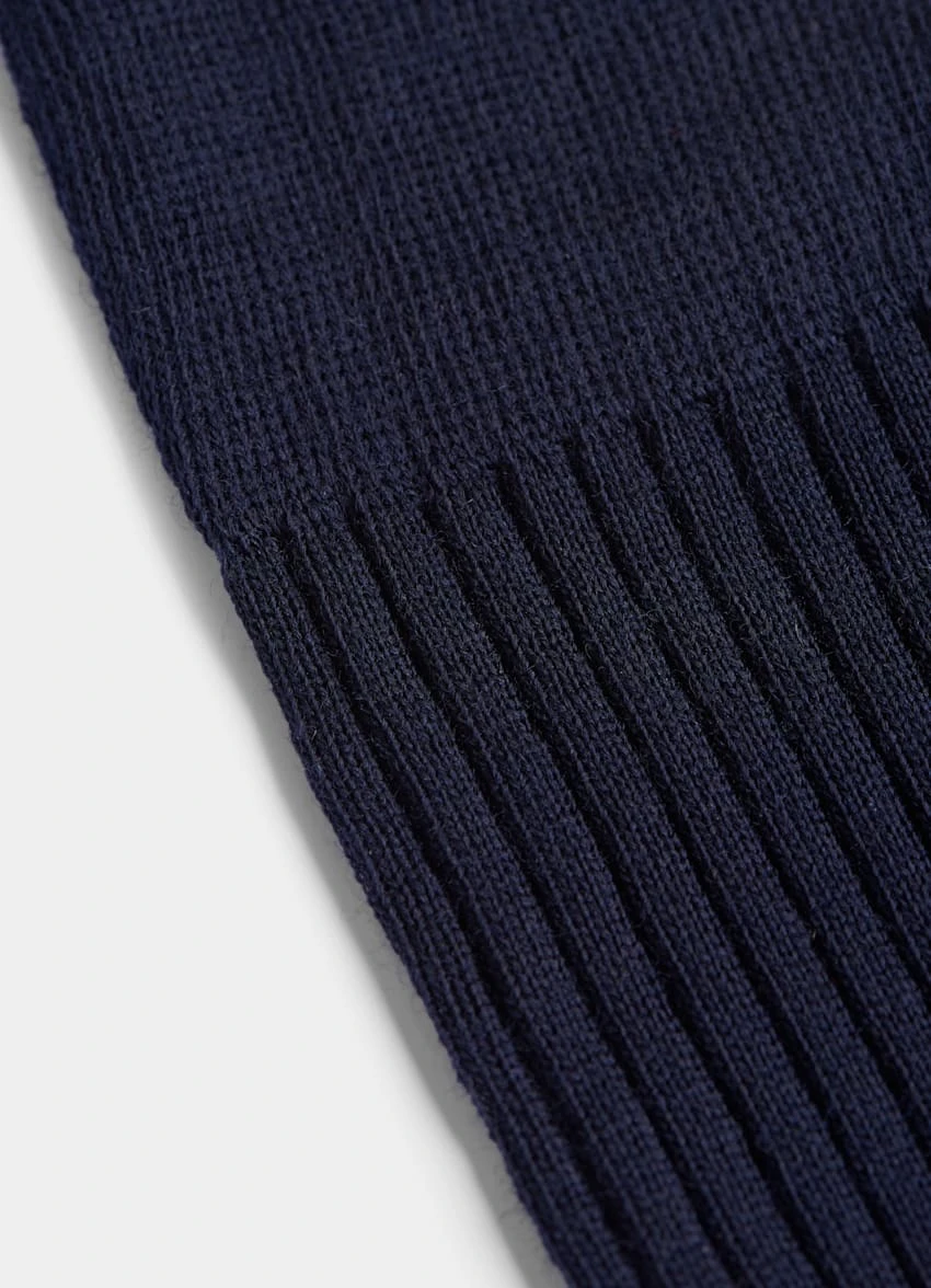 Navy Ribbed Regular Socks 1 Navy Ribbed Regular Socks