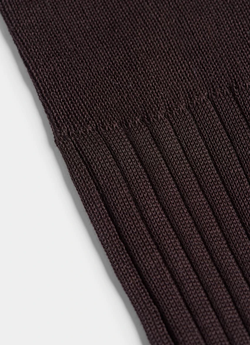 Brown Ribbed Knee High Socks 1 Brown Ribbed Knee High Socks