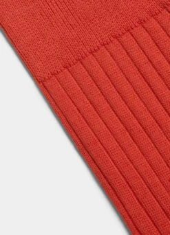 Orange Ribbed Regular Socks