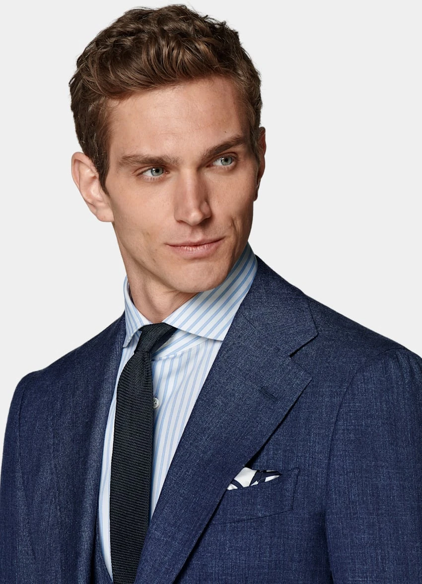 Mid Blue Three-Piece Havana Suit 1 Mid Blue Three-Piece Havana Suit