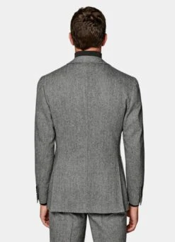 Mid Grey Herringbone Three-Piece Havana Suit 18 Mid Grey Herringbone Three-Piece Havana Suit -Suit Supply P6517 105