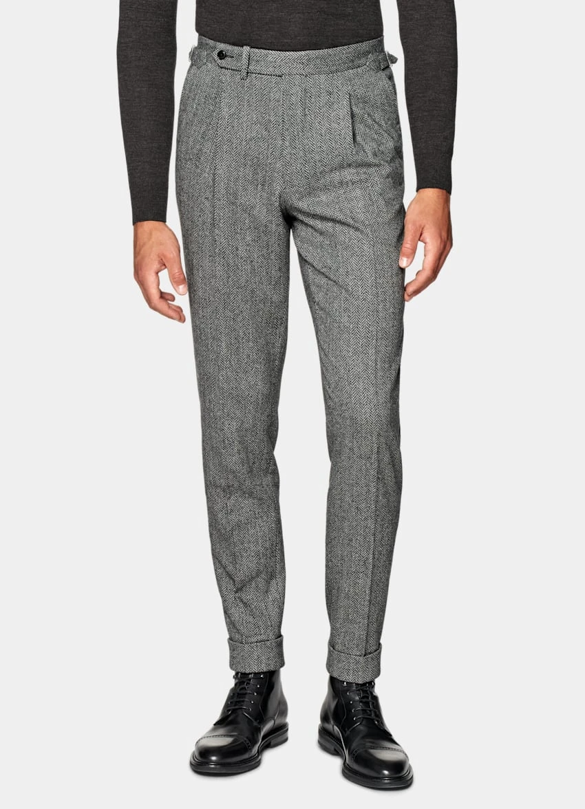 Mid Grey Herringbone Three-Piece Havana Suit 8 Mid Grey Herringbone Three-Piece Havana Suit - Image 8
